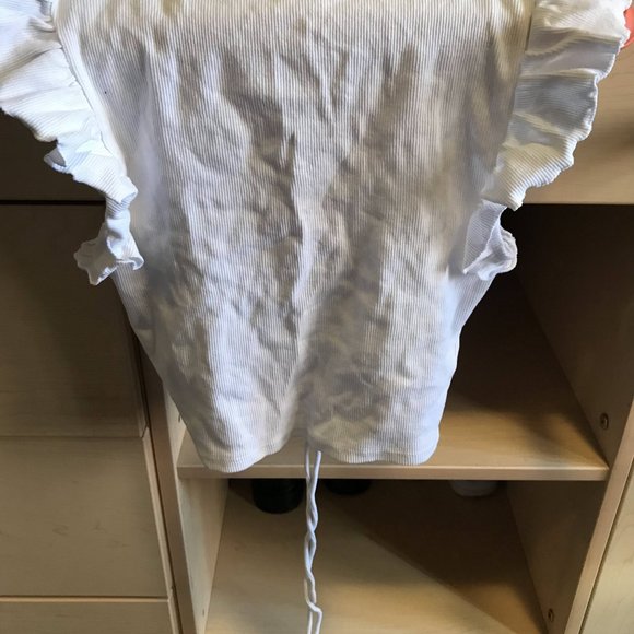 (1) Zara Ruffled Drawstring Top - Picture 2 of 8